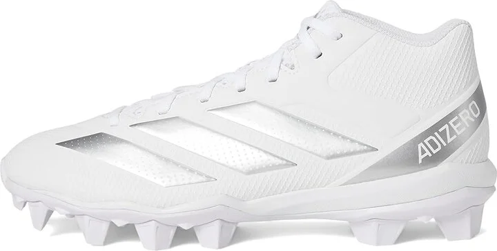 adidas Adizero Impact.2 Molded Rubber Football Cleats Men's Cleated Shoes White/Silver Metallic/White : 16 D - Medium, Synthetic - Image 6