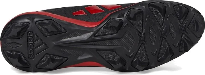 adidas Adizero Impact.2 Molded Rubber Football Cleats Men's Shoes Black/Team Power Red/Black : 16 D - Medium, Synthetic - Image 3