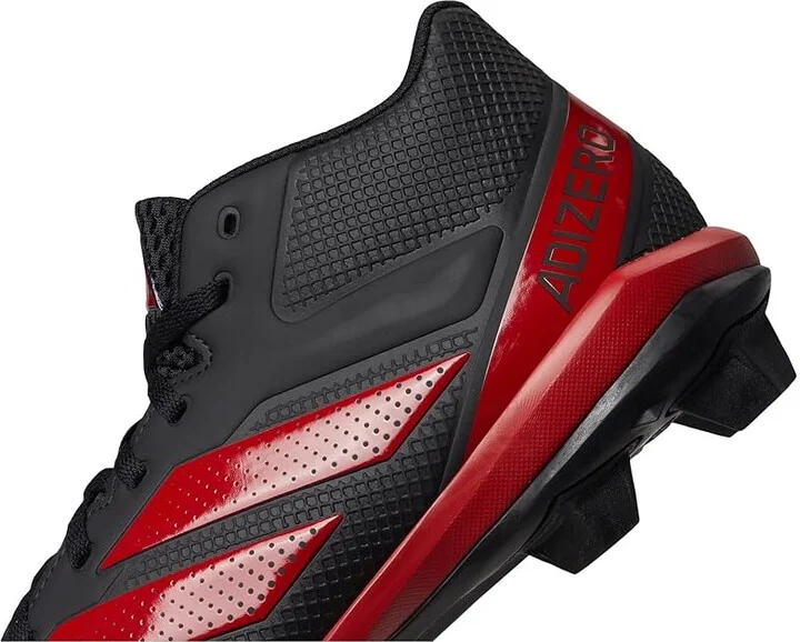 adidas Adizero Impact.2 Molded Rubber Football Cleats Men's Shoes Black/Team Power Red/Black : 16 D - Medium, Synthetic - Image 7