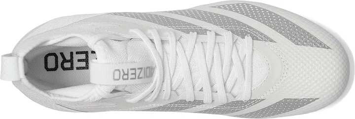 adidas adizero Impact Football Cleats Shoes White/Silver Metallic/White 1 : Men's 13.5 - Women's 14.5 Medium, Rubber - Image 2