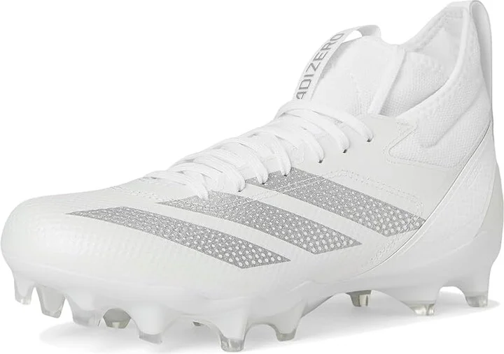 adidas adizero Impact Football Cleats Shoes White/Silver Metallic/White 1 : Men's 13.5 - Women's 14.5 Medium, Rubber - Image 5