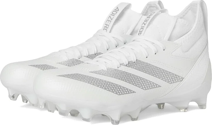 adidas adizero Impact Football Cleats Shoes White/Silver Metallic/White 1 : Men's 13.5 - Women's 14.5 Medium, Rubber