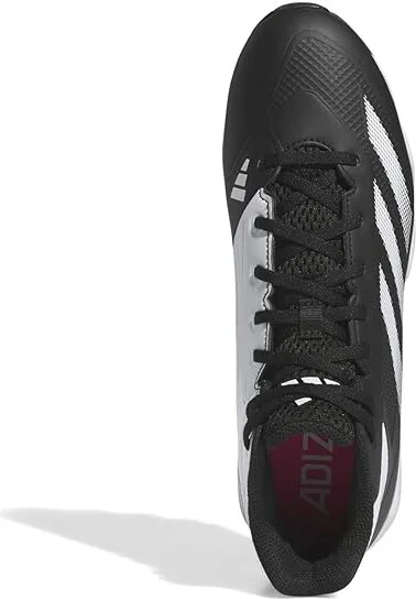 adidas Adizero Impact Molded Baseball Cleats Men's Shoes Black/White/Black : 10.5 D - Medium, Synthetic - Image 2