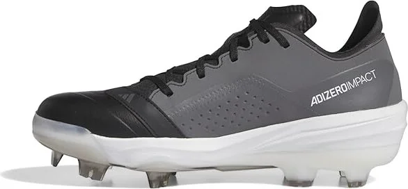 adidas Adizero Impact TPU Baseball Cleats Men's Shoes Black/White/Team Grey : 13 D - Medium, Leather - Image 4