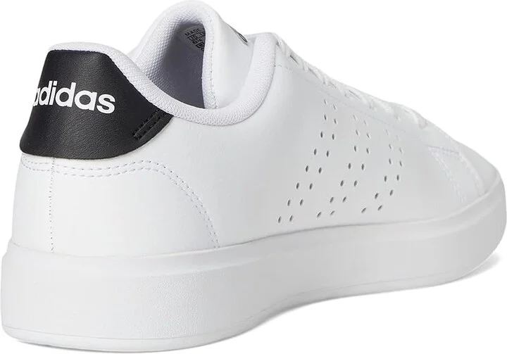 adidas Advantage 2.0 Men's Lace up casual Shoes White/Black/Ink : 7.5 D - Medium, Leather/Rubber - Image 4