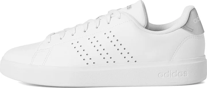 adidas Advantage 2.0 Women's Lace up casual Shoes White/Grey/Silver Metallic : 7.5 B - Medium, Leather - Image 6