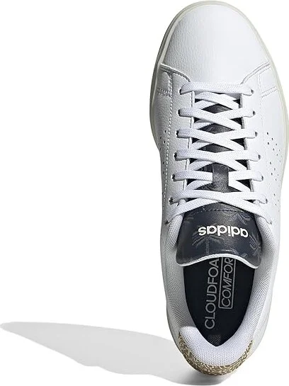 adidas Advantage 2.0 Women's Lace up casual Shoes White/Night Indigo/Off-White : 6 B - Medium, Leather - Image 2