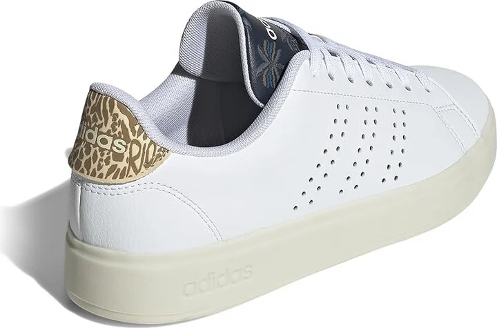adidas Advantage 2.0 Women's Lace up casual Shoes White/Night Indigo/Off-White : 6 B - Medium, Leather - Image 4