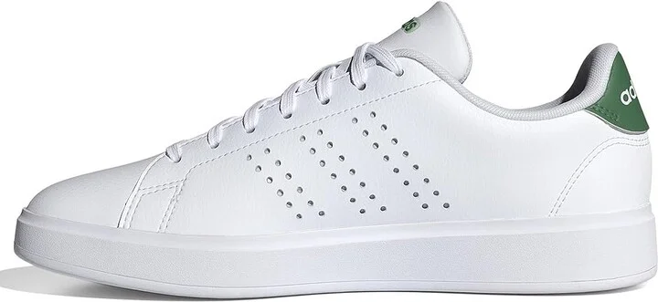 adidas Advantage 2.0 Women's Lace up casual Shoes White/White/Green : 10 B - Medium, Leather - Image 5