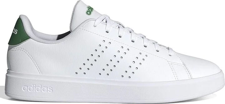 adidas Advantage 2.0 Women's Lace up casual Shoes White/White/Green : 10 B - Medium, Leather - Image 6