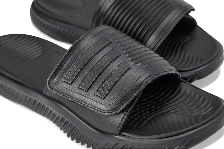 adidas Alpharesponse 2.0 Slides Sandals Black/Black/Black : Men's 6 - Women's 7 Medium, Rubber - Image 7