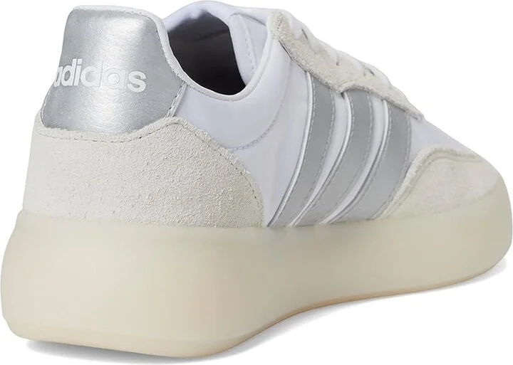 adidas Barreda Decode Women's Tennis Shoes White/Matte Silver/Grey : 10.5 B - Medium, Suede/Synthetic - Image 4