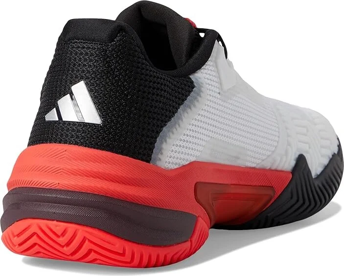 adidas Barricade 13 Tennis Shoes Men's Tennis Shoes White/Black/Lucid Red : 7 D - Medium, Synthetic - Image 4