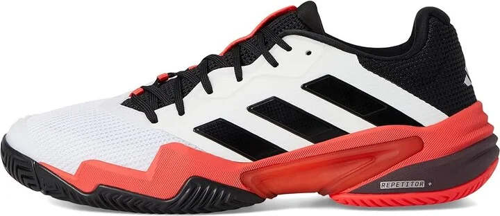 adidas Barricade 13 Tennis Shoes Men's Tennis Shoes White/Black/Lucid Red : 7 D - Medium, Synthetic - Image 6