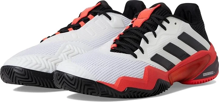 adidas Barricade 13 Tennis Shoes Men's Tennis Shoes White/Black/Lucid Red : 7 D - Medium, Synthetic