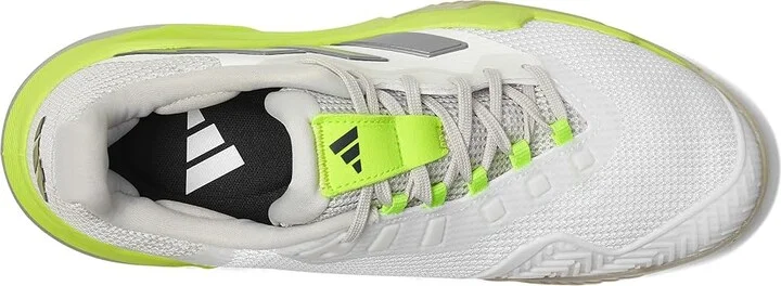 adidas Barricade 13 Tennis Shoes Women's Tennis Shoes White/Iron Metallic/Lucid Lemon : 8.5 B - Medium, Synthetic - Image 2