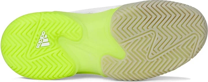 adidas Barricade 13 Tennis Shoes Women's Tennis Shoes White/Iron Metallic/Lucid Lemon : 8.5 B - Medium, Synthetic - Image 3