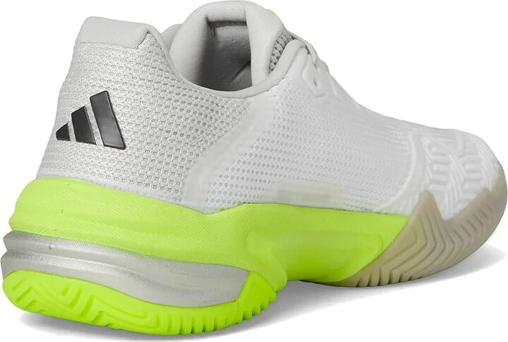 adidas Barricade 13 Tennis Shoes Women's Tennis Shoes White/Iron Metallic/Lucid Lemon : 8.5 B - Medium, Synthetic - Image 4