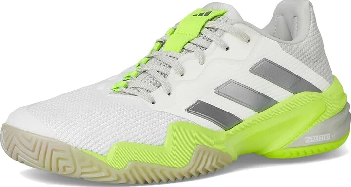 adidas Barricade 13 Tennis Shoes Women's Tennis Shoes White/Iron Metallic/Lucid Lemon : 8.5 B - Medium, Synthetic - Image 5