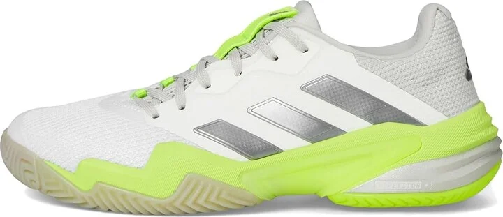 adidas Barricade 13 Tennis Shoes Women's Tennis Shoes White/Iron Metallic/Lucid Lemon : 8.5 B - Medium, Synthetic - Image 6