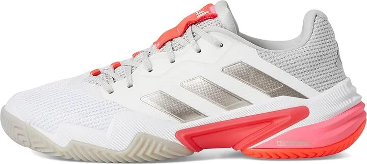 adidas Barricade 13 Tennis Shoes Women's Tennis Shoes White/Iron Metallic/Lucid Red : 6.5 B - Medium, Synthetic - Image 6