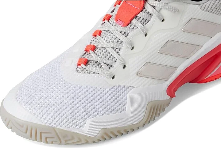 adidas Barricade 13 Tennis Shoes Women's Tennis Shoes White/Iron Metallic/Lucid Red : 6.5 B - Medium, Synthetic - Image 7