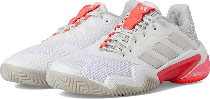 adidas Barricade 13 Tennis Shoes Women's Tennis Shoes White/Iron Metallic/Lucid Red : 6.5 B - Medium, Synthetic