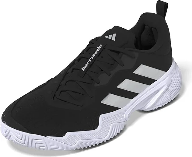 adidas Barricade Tennis Shoes Women's Shoes Core Black/Silver Metallic/Footwear White : 9.5 B - Medium, Textile/Synthetic