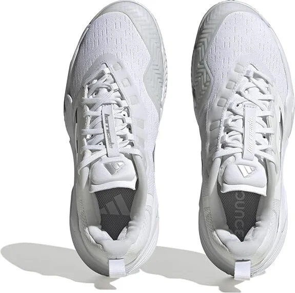 adidas Barricade Tennis Shoes Women's Shoes Footwear White/Silver Metallic/Grey One : 5 B - Medium, Textile/Synthetic - Image 2