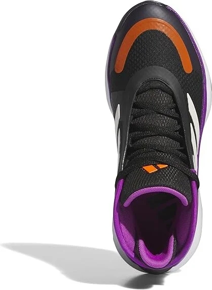 adidas Bounce Legends Low Trainers Basketball Shoes Black/Purple Burst/Aurora Black : Men's 9 - Women's 10 Medium, Leather/Rubber - Image 2