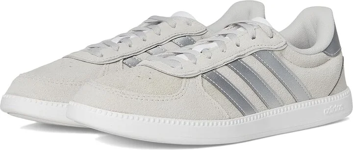 adidas Breaknet Sleek Women's Tennis Shoes Grey/Silver Metallic/White : 11 M, Rubber