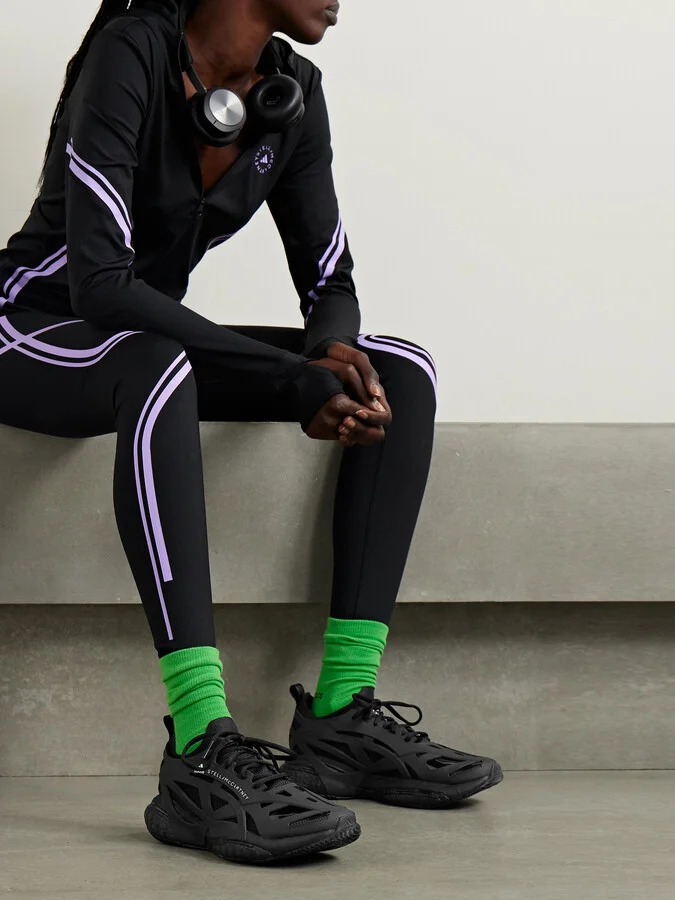 adidas by Stella McCartney - Solarglide Primeknit And Rubber Sneakers - Black - Image 2