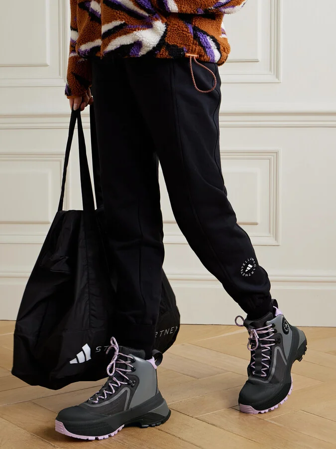 adidas by Stella McCartney - + Terrex Rubber-trimmed Leather And Felt Ankle Boots - Black - Image 2