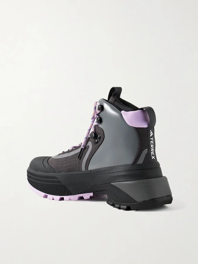adidas by Stella McCartney - + Terrex Rubber-trimmed Leather And Felt Ankle Boots - Black - Image 3