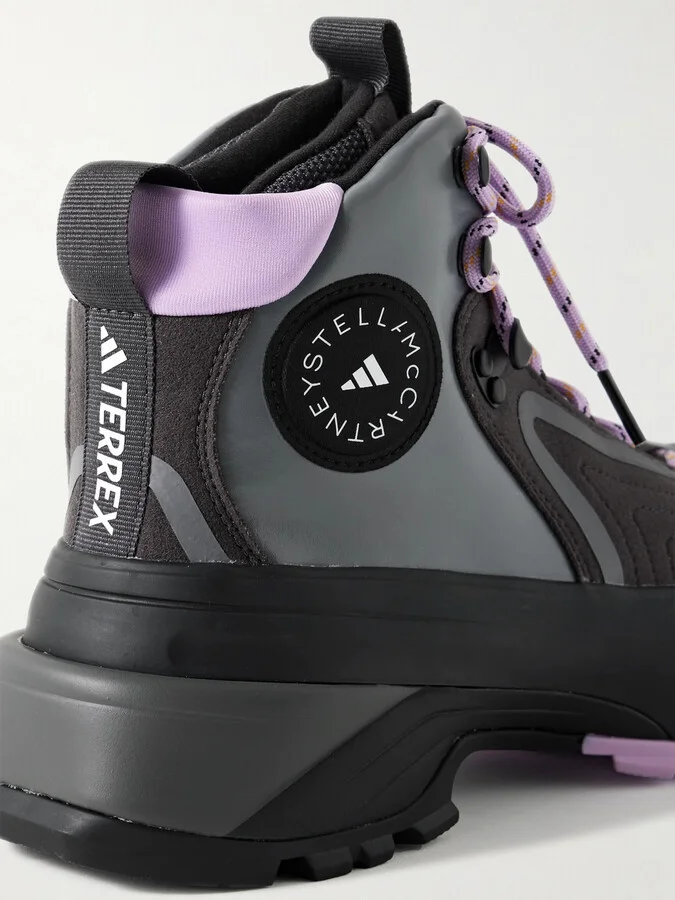 adidas by Stella McCartney - + Terrex Rubber-trimmed Leather And Felt Ankle Boots - Black - Image 4