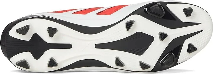 adidas Copa Pure 3 Club Firm Ground/Multi Ground Soccer Cleats Soccer Shoes White/Lucid Red/Black : Men's 9 - Women's 10 Medium, Rubber - Image 3