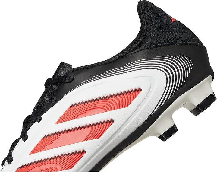 adidas Copa Pure 3 Club Firm Ground/Multi Ground Soccer Cleats Soccer Shoes White/Lucid Red/Black : Men's 9 - Women's 10 Medium, Rubber - Image 7