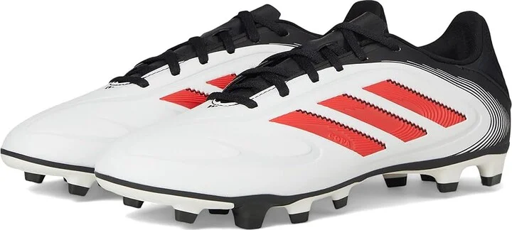 adidas Copa Pure 3 Club Firm Ground/Multi Ground Soccer Cleats Soccer Shoes White/Lucid Red/Black : Men's 9 - Women's 10 Medium, Rubber