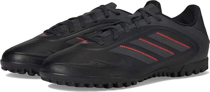 adidas Copa Pure 3 Club Turf Soccer Cleats Soccer Shoes Black/Carbon/Lucid Red : Men's 7.5 - Women's 8.5 Medium, Rubber