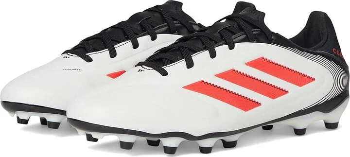 adidas Copa Pure 3 League Firm Ground/Multi Ground Soccer Cleats Soccer Shoes White/Lucid Red/Black : Men's 11 - Women's 12 Medium, Rubber