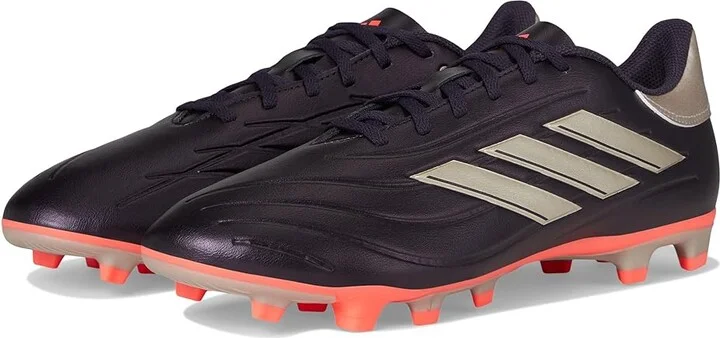 adidas Copa Pure II Club Flexible Ground Soccer Cleats Soccer Men's Shoes Aurora Black/Platin Metallic/Turbo : 12 D - Medium, Leather