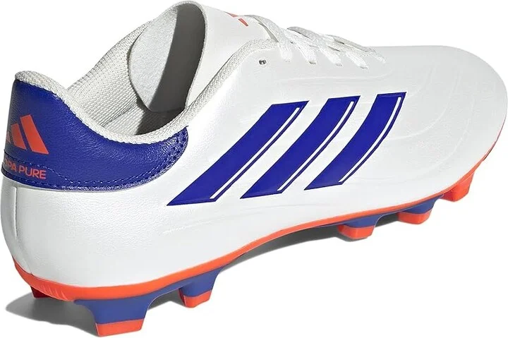 adidas Copa Pure II Club Flexible Ground Soccer Cleats Soccer Men's Shoes White/Lucid Blue/Solar Red : 12 D - Medium, Leather - Image 4