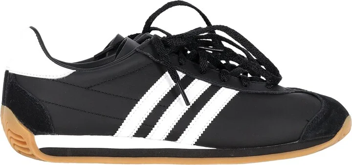 Adidas Country OG Low-Top Sneakers in Black Calfskin Leather