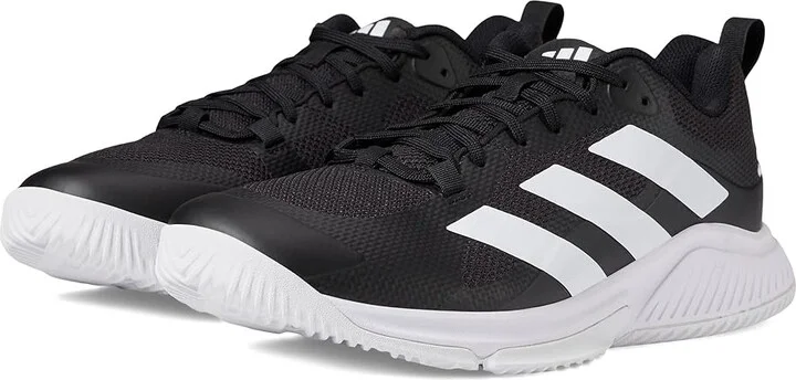 adidas Court Team Bounce 2.0 Volleyball Shoes Men's Volleyball Shoes Black/White/Black : 11 D - Medium, Synthetic/Textile