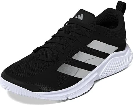adidas Court Team Bounce 2.0 Volleyball Shoes Women's Volleyball Shoes Black/Silver Metallic/White : 9.5 B - Medium, Synthetic/Textile