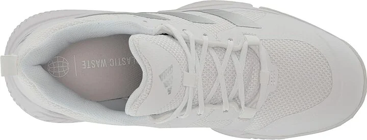 adidas Court Team Bounce 2.0 Volleyball Shoes Women's Volleyball Shoes White/Silver Metallic : 9 B - Medium, Synthetic/Textile - Image 2