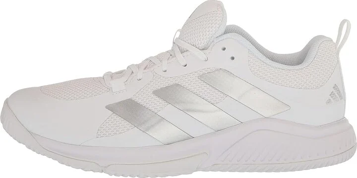 adidas Court Team Bounce 2.0 Volleyball Shoes Women's Volleyball Shoes White/Silver Metallic : 9 B - Medium, Synthetic/Textile - Image 6