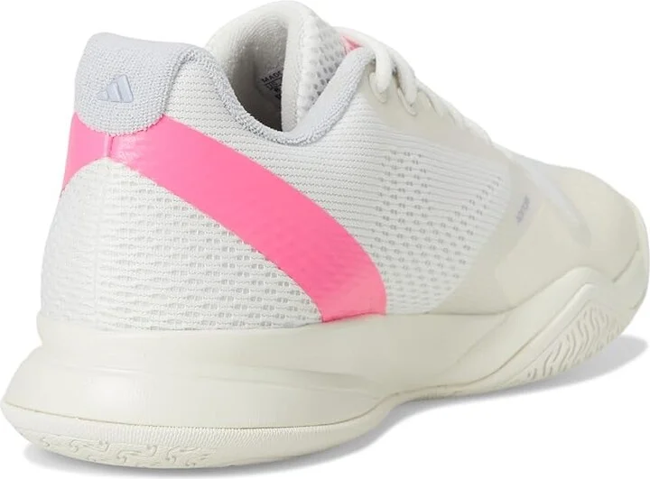 adidas Courtflash Tennis Shoes Women's Shoes White/Silver Metallic/Lucid Pink : 10 B - Medium, Textile/Synthetic - Image 4