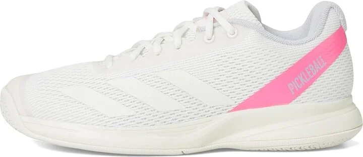 adidas Courtflash Tennis Shoes Women's Shoes White/Silver Metallic/Lucid Pink : 10 B - Medium, Textile/Synthetic - Image 6