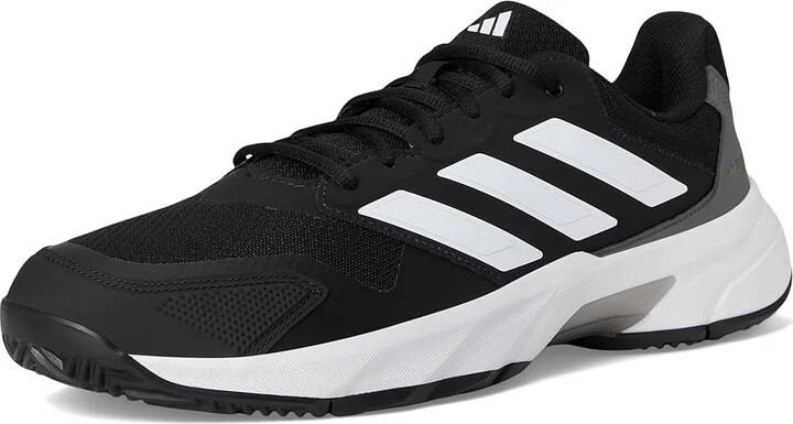 adidas Courtjam Control 3 Tennis Shoe Men's Tennis Shoes Black/White/Grey : 13 D - Medium, Synthetic - Image 5